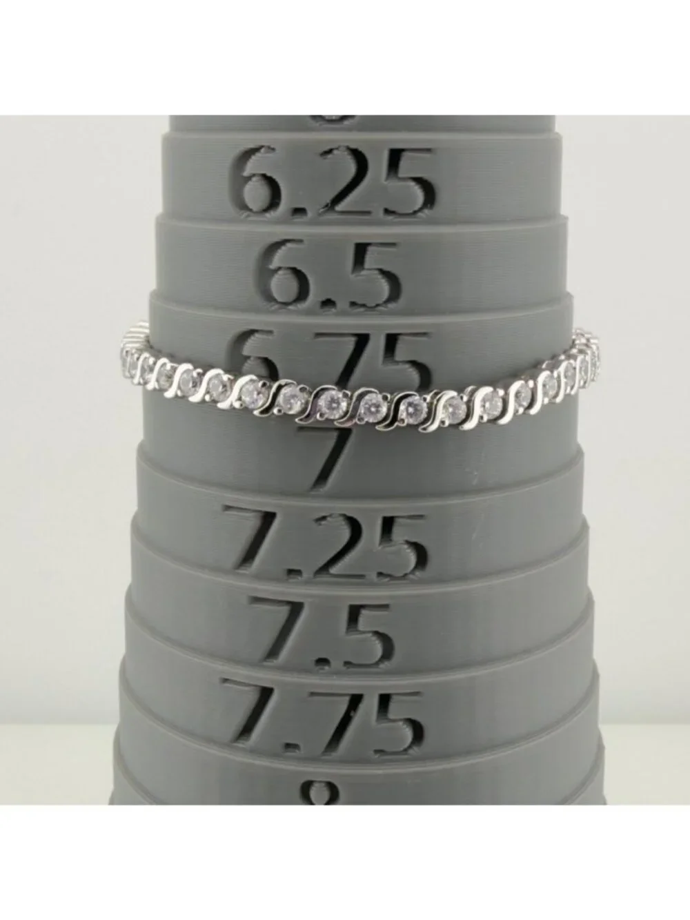 Cubic Zirconia Silver Plated Tennis Bracelet 6.75